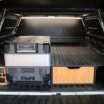 DIY drawer build setup for touring truck bed. Fitout plan a false floor in the ute tub canopy setup