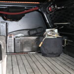 Dual cab ute tub canopy storage setup ideas for touring with a truck bed. Storage ideas for Gas bottle.