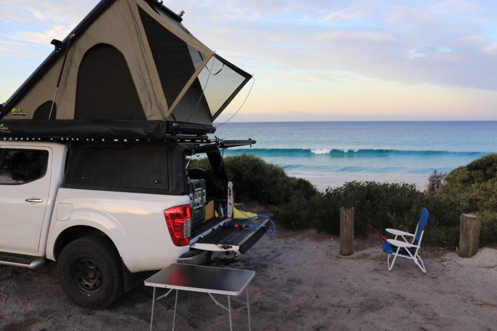 The Navara has had a little makeover. The tub canopy setup is here. A home on wheels - kitchen, fridge, 12V, drawers, BBQ + even hot showers. No roughing i...